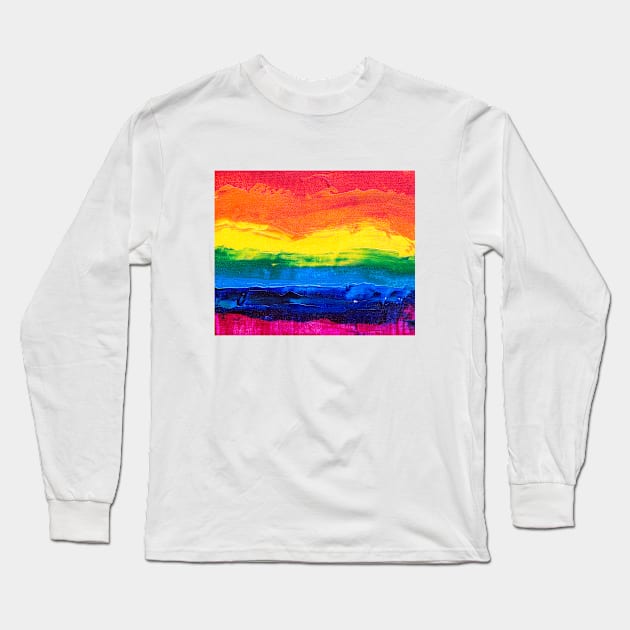 Rainbow Flag Long Sleeve T-Shirt by DorothyGoesGlamping